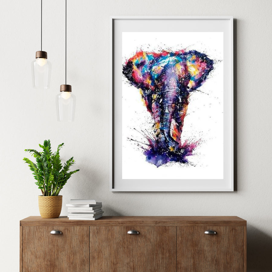 Diamantmaling Elefant med mange forskellige farver - SEOS Shop®