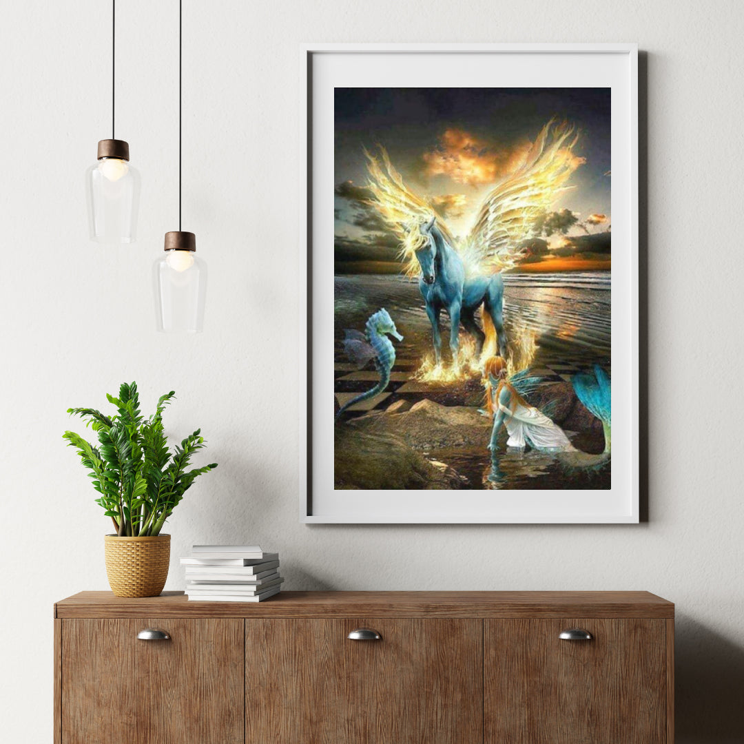 Diamantmaling Hest Havfrue og Søhest - SEOS Shop ®