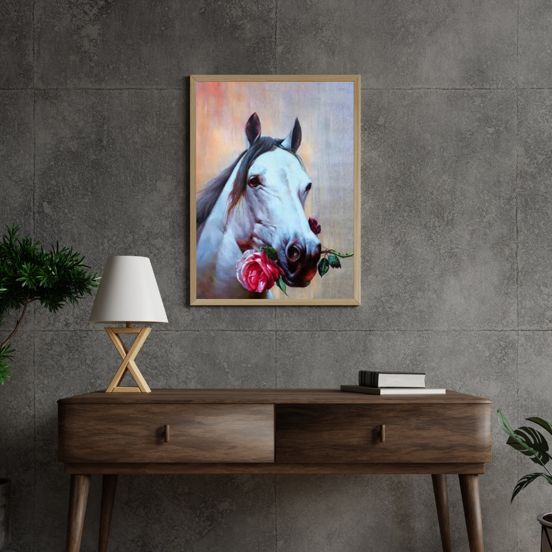 Diamantmaling Hest med Rose - SEOS Shop ® 