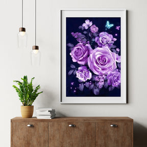 Diamantmalingssæt Lilla Blomster - SEOS Shop ®