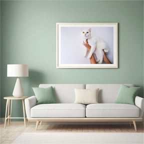 Diamantmalingssæt Hvid Kat 45x30cm - SEOS Shop ®