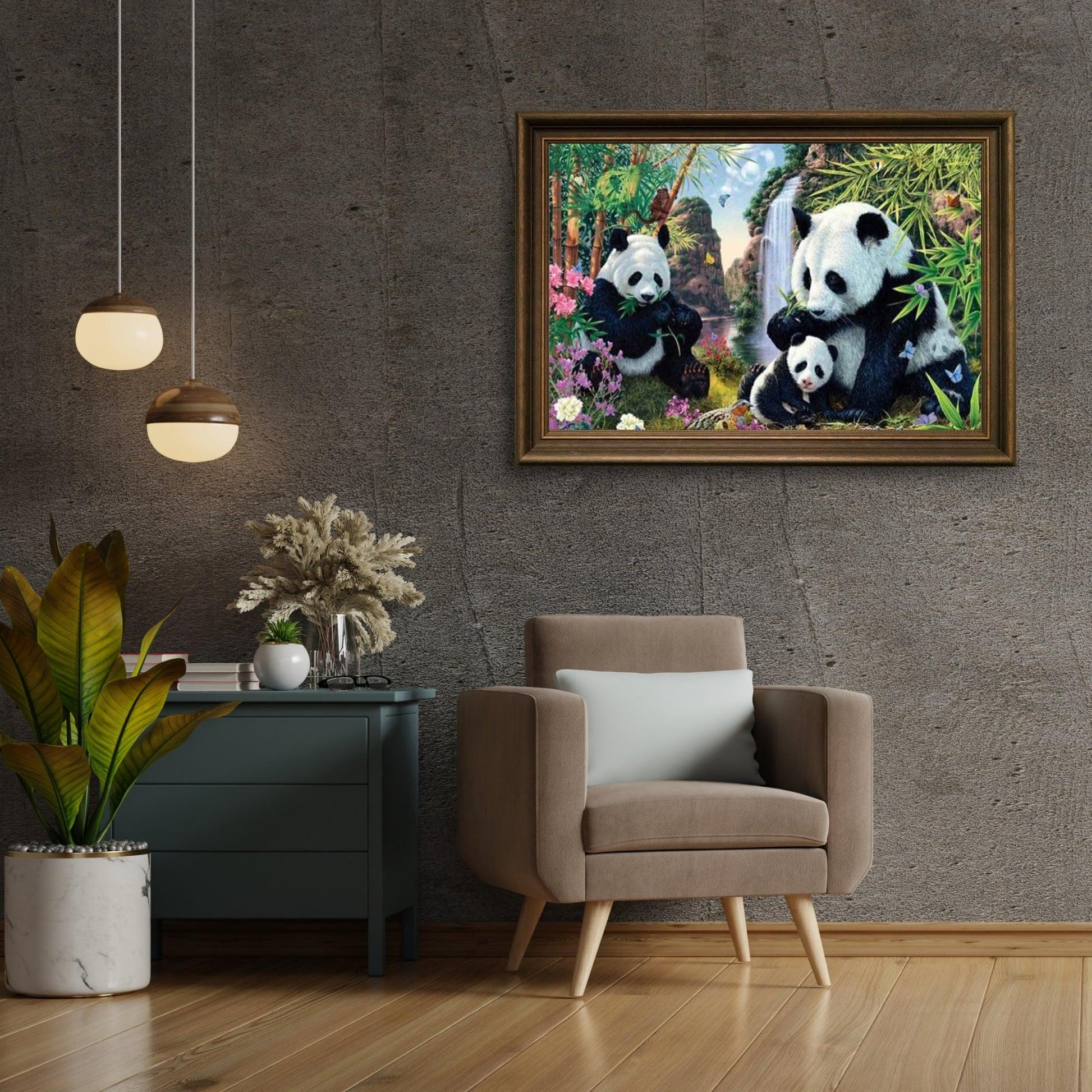 Diamantmaling Pandaer Spiser Bambus - SEOS Shop ®