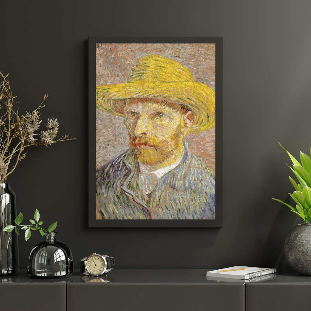 Diamantmaleri Portræt Vincent van Gogh med stråhat - SEOS Shop ®