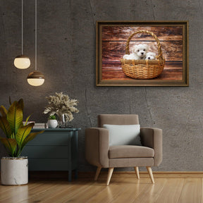 Diamantmaling Hvalpe i en Kurv - SEOS Shop ®