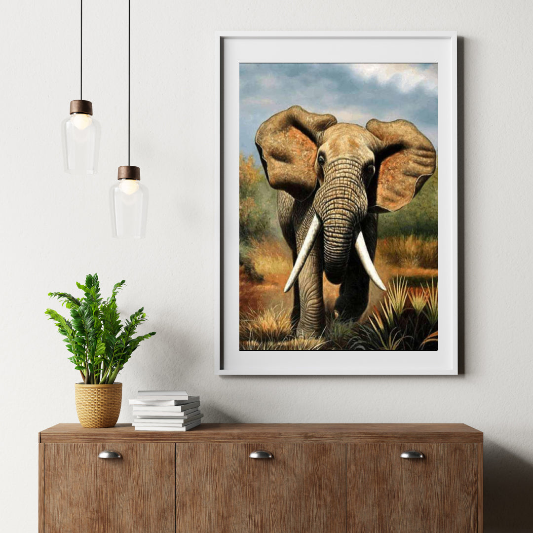 Diamantmaleri Løbende Elefant - SEOS Shop ®