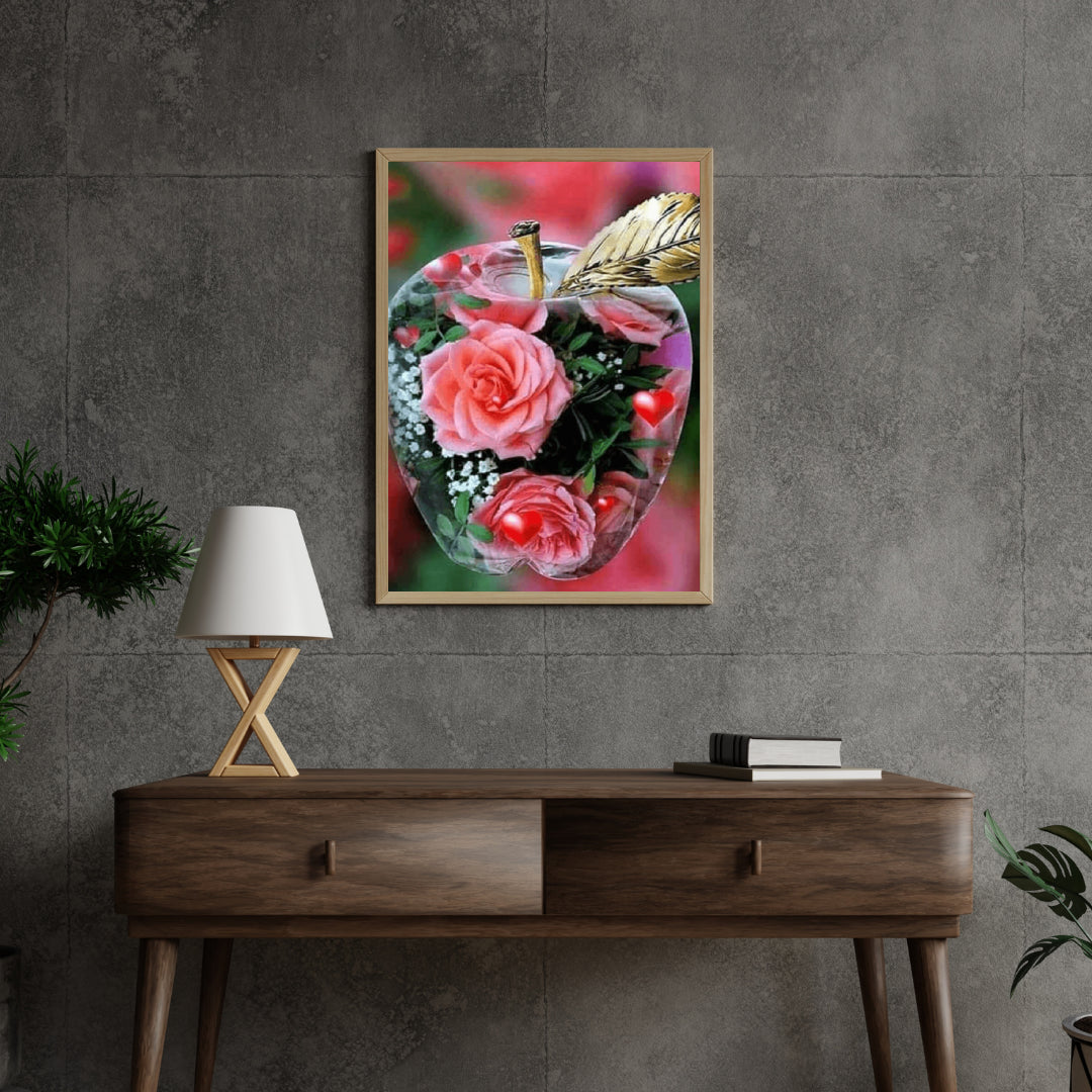 Diamantmaling Rose i æblet - SEOS Shop ®