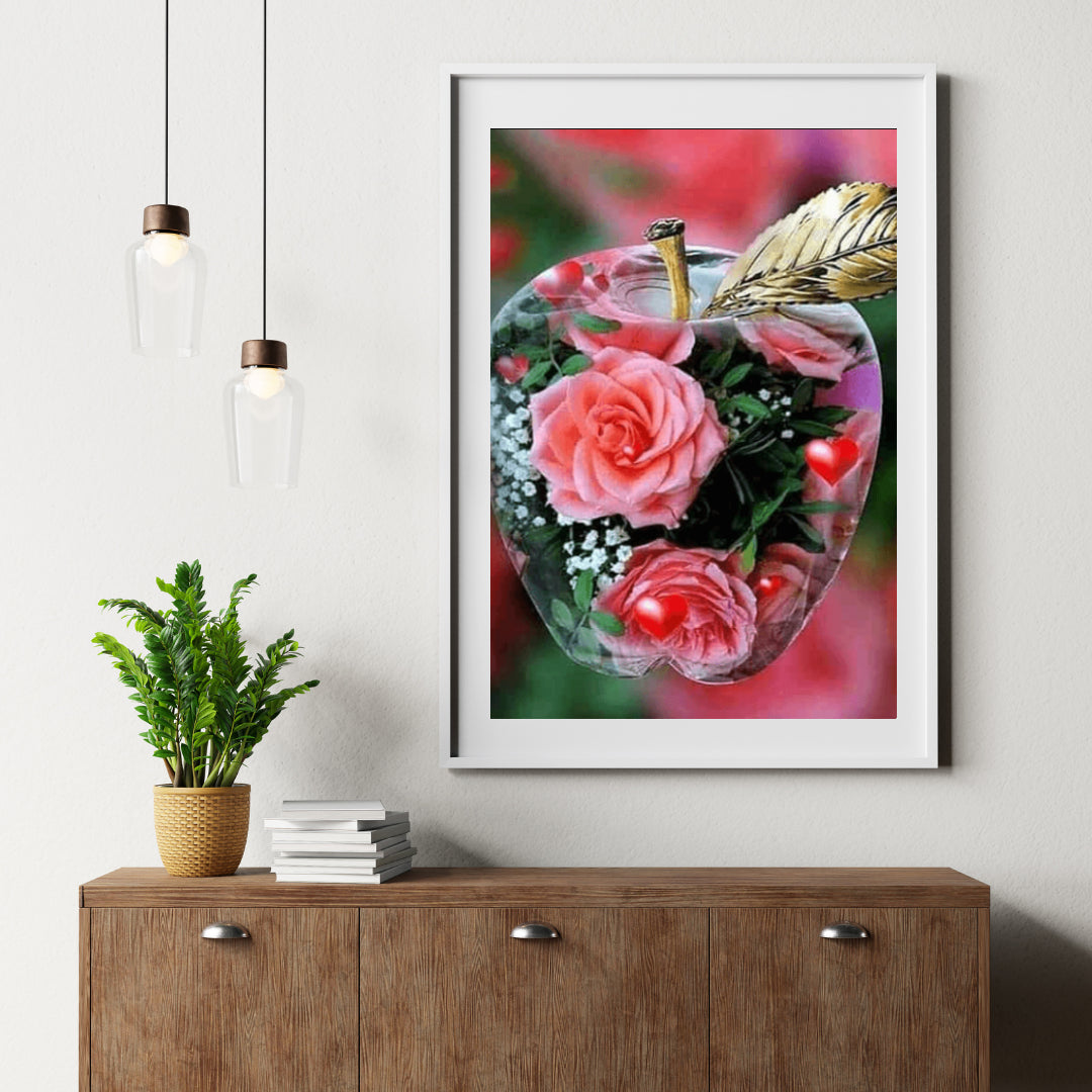 Diamantmaling Rose i æblet - SEOS Shop ®