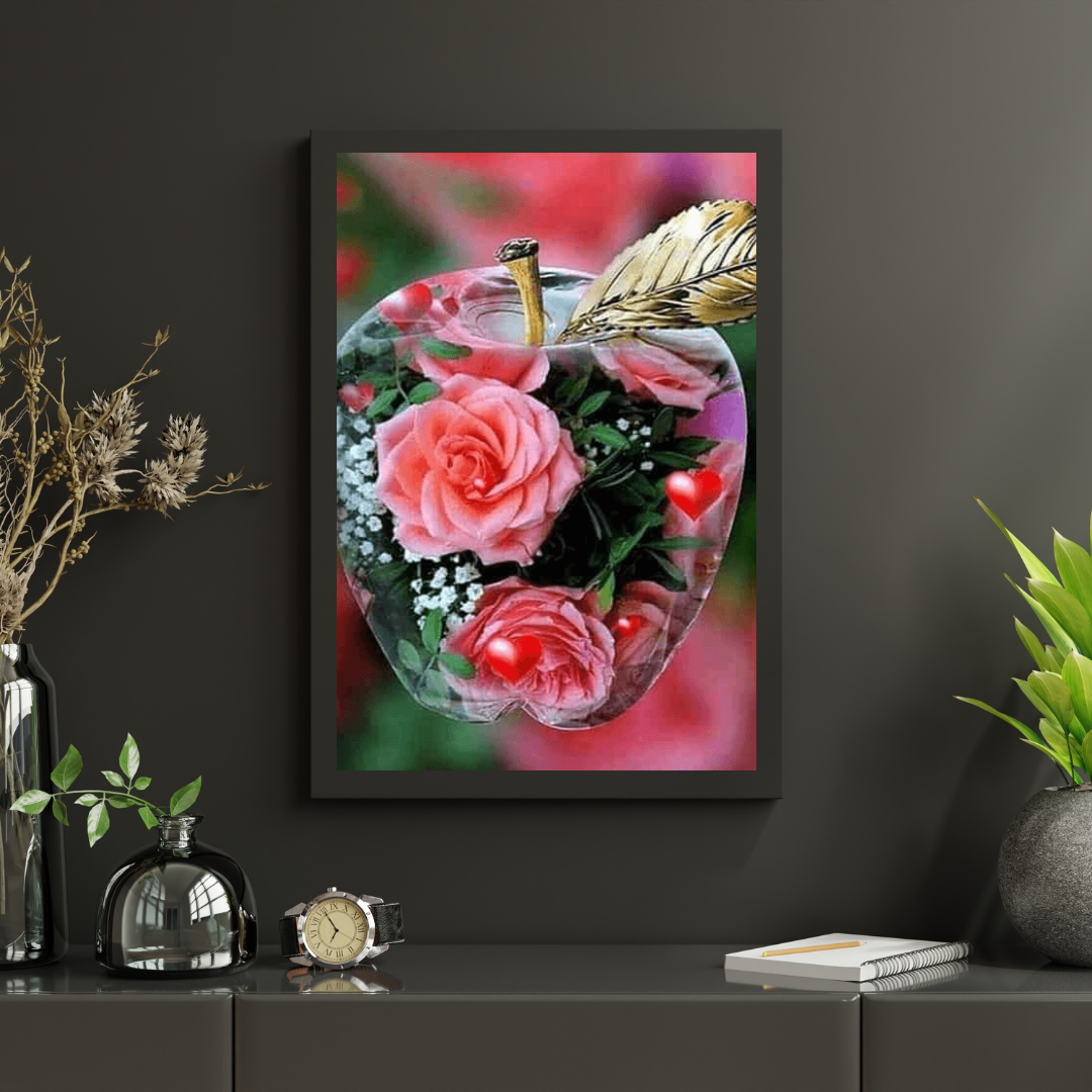 Diamantmaling Rose i æblet - SEOS Shop ®
