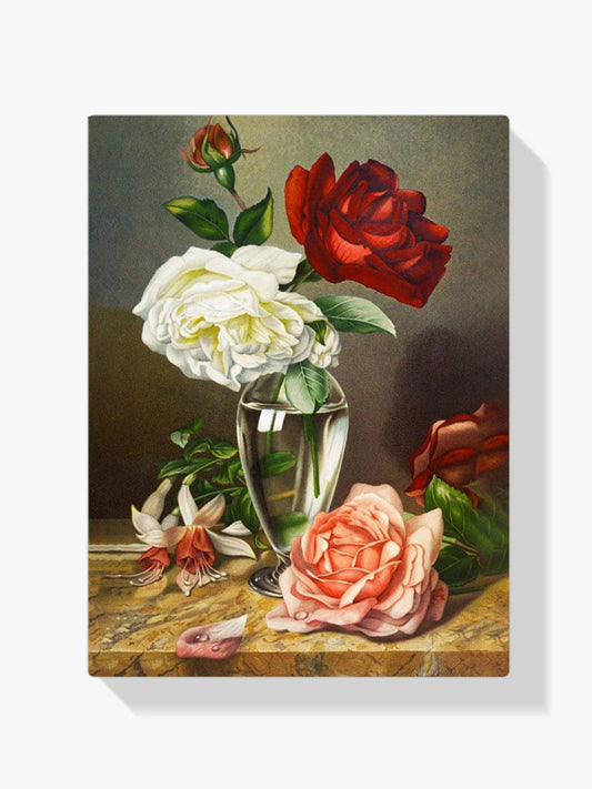 Diamantmaling af roser i en glasvase - SEOS Shop ®