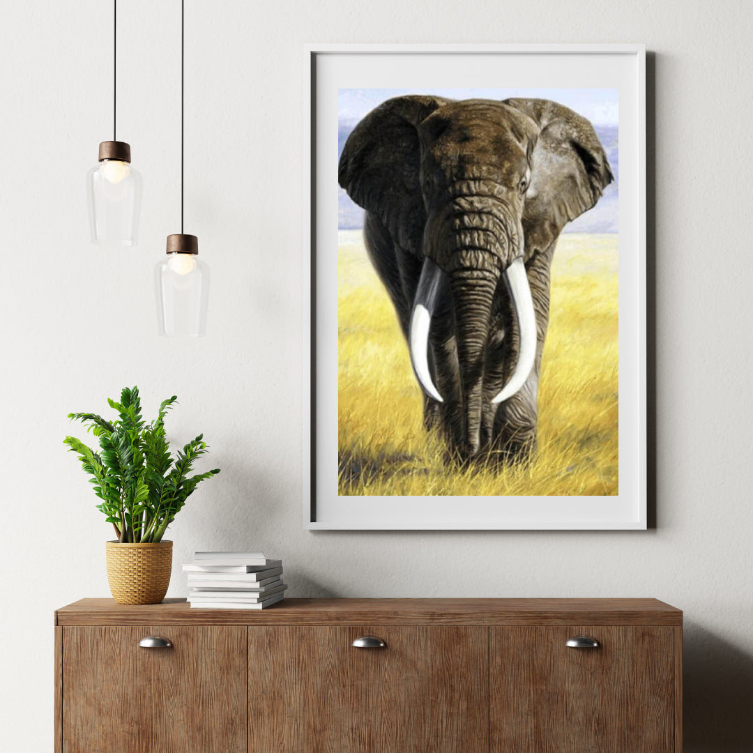 Diamantmaling Safarielefant med stødtænder - SEOS Shop ®