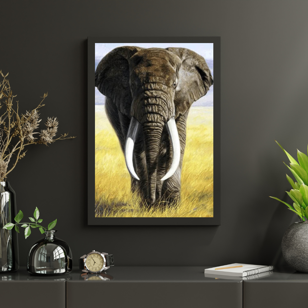 Diamantmaling Safarielefant med stødtænder - SEOS Shop ®