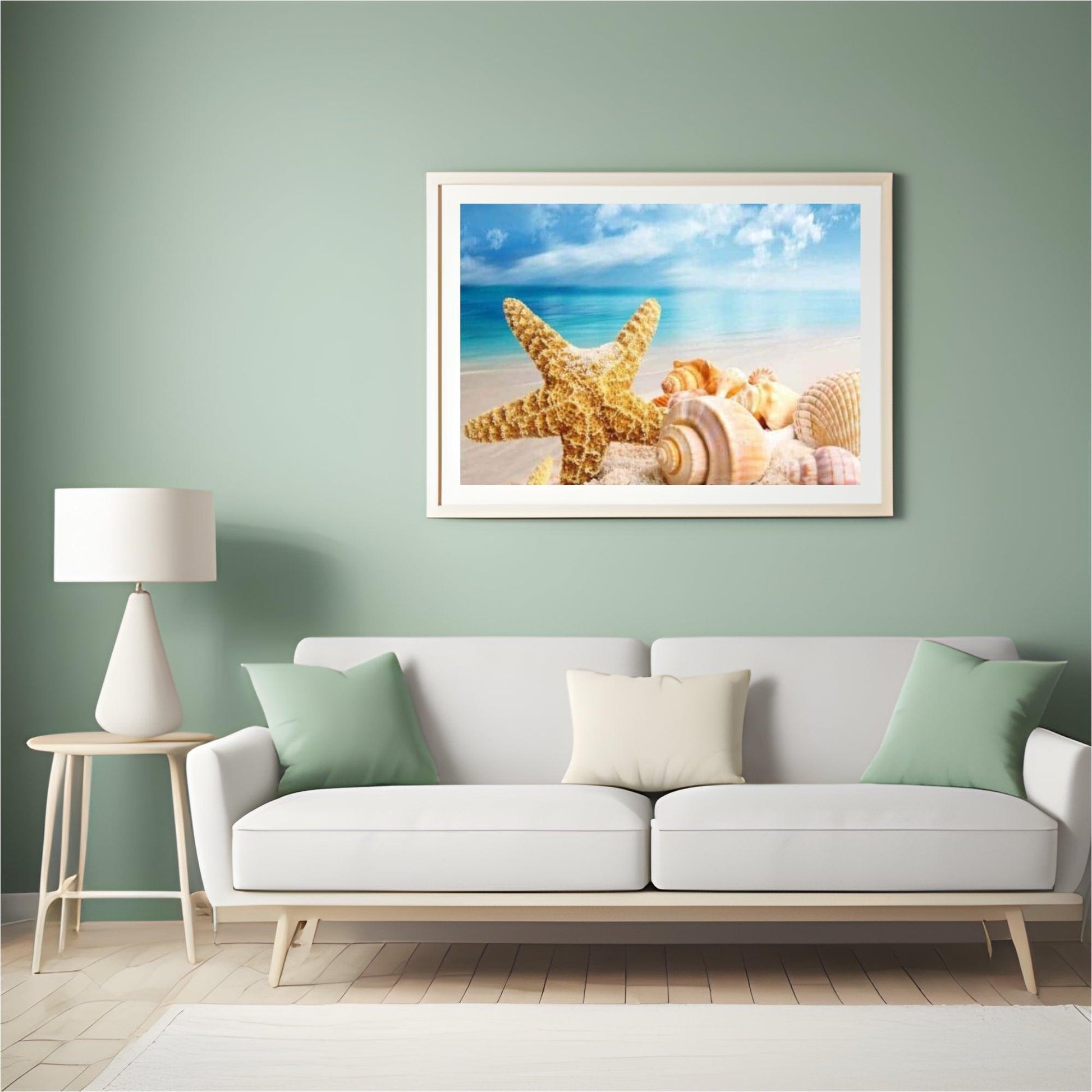 Diamantmaling af skaller på stranden – 40x50 cm – SEOS Shop ®