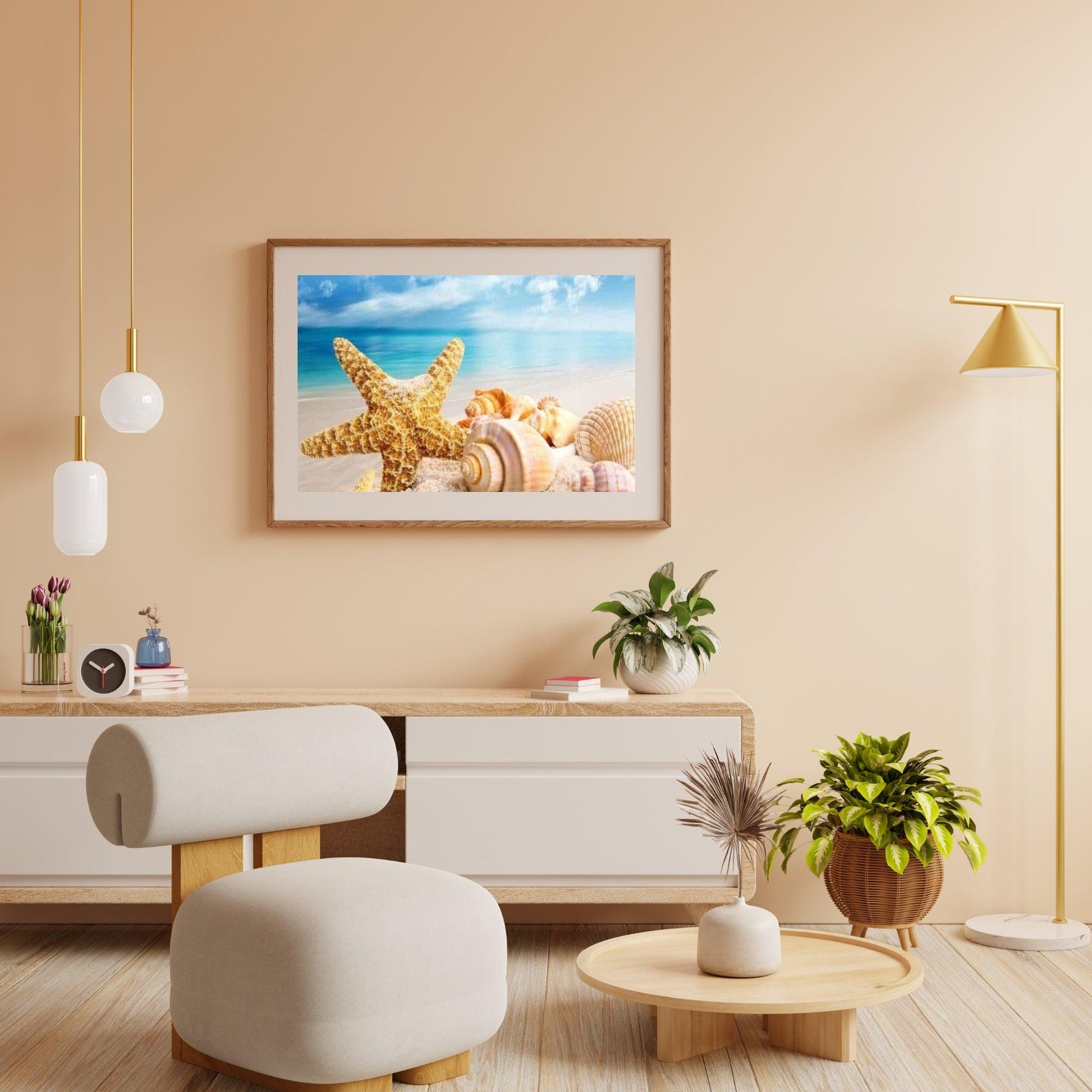 Diamantmaling af skaller på stranden – 40x50 cm – SEOS Shop ®