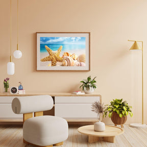 Diamantmaling af skaller på stranden – 40x50 cm – SEOS Shop ®