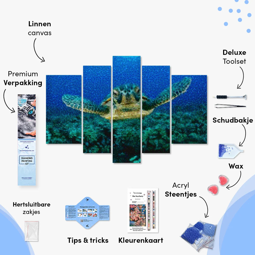 Diamantmaling Skildpadde i havet 5-delt - SEOS Shop ®