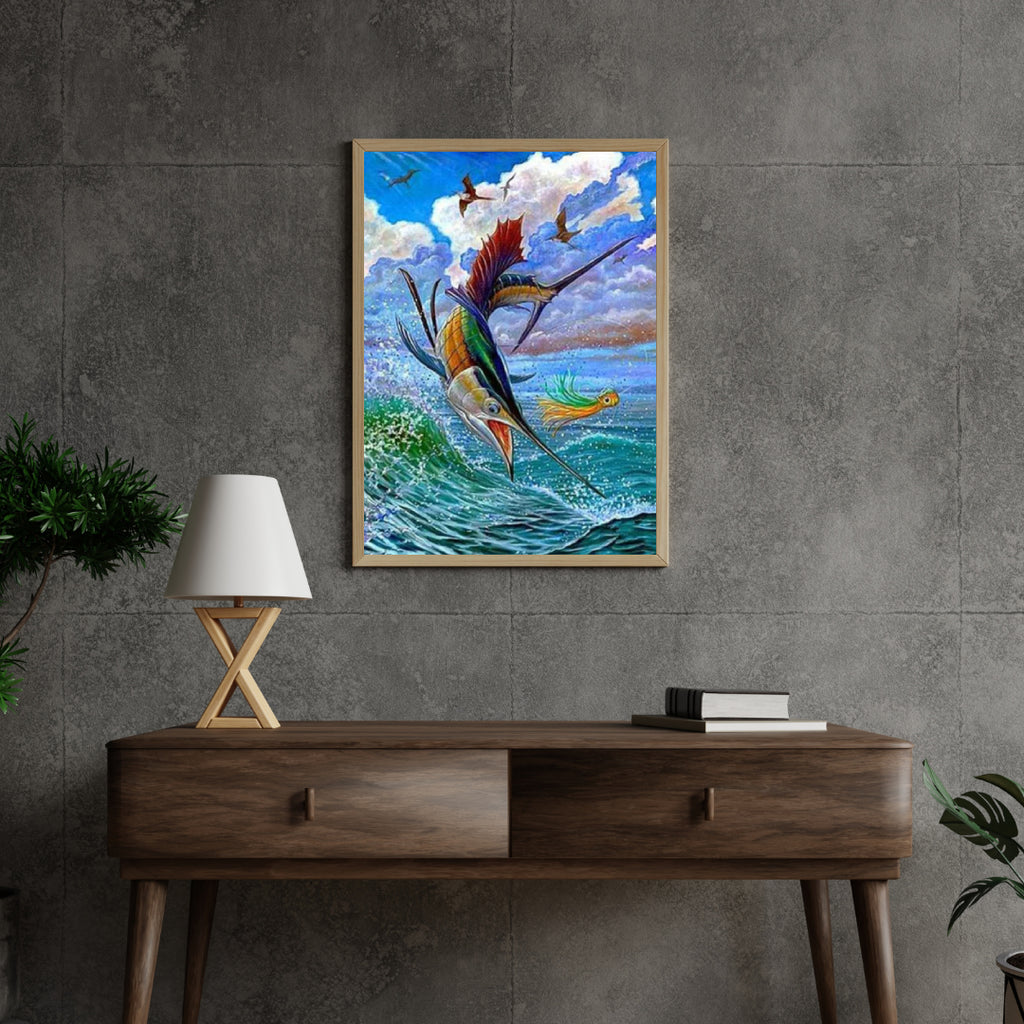 Diamantmaling Springende sejlfisk og flyvende fisk - SEOS Shop ®