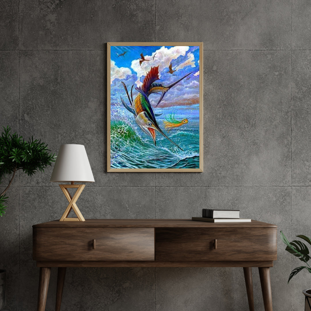 Diamantmaling Springende sejlfisk og flyvende fisk - SEOS Shop ®