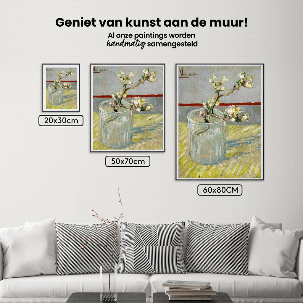 Diamantmaling Gren af blomstrende mandel i et glas - SEOS Shop ®
