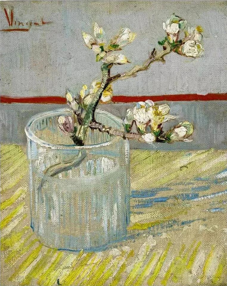 Diamantmaling Gren af blomstrende mandel i et glas - SEOS Shop ®