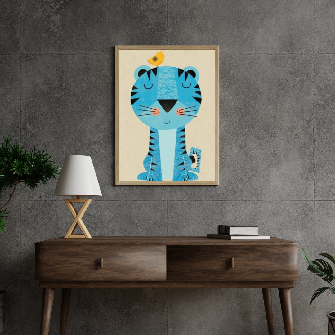 Diamantmaling Tiger med fugl på hovedet - SEOS Shop ®
