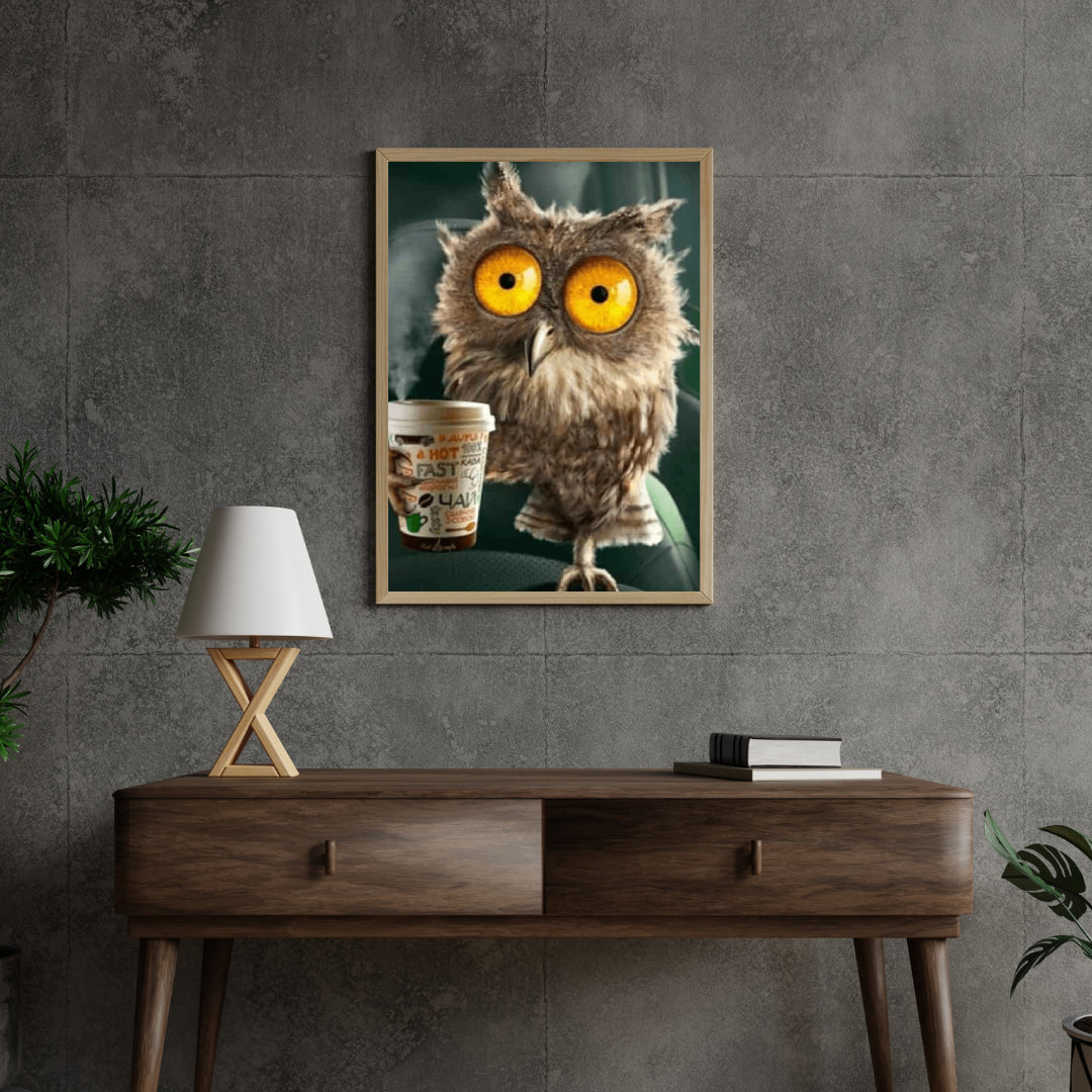 Diamantmaling Ugle med Kaffeglas - SEOS Shop ®