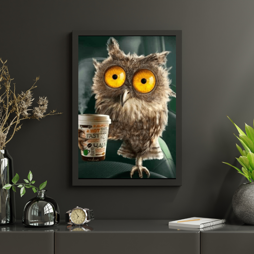 Diamantmaling Ugle med Kaffeglas - SEOS Shop ®