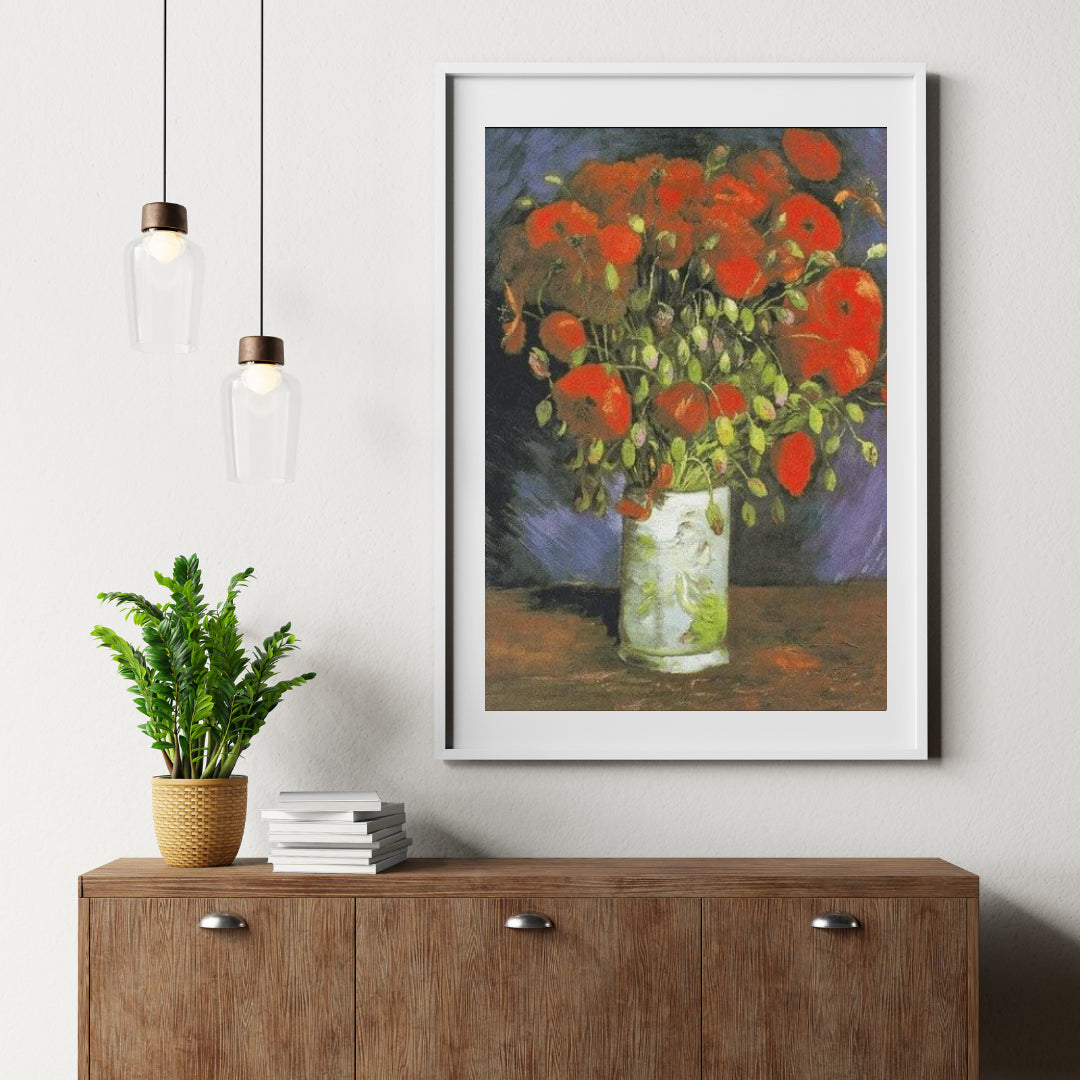 Diamantmalingvase med røde valmuer - SEOS Shop ®