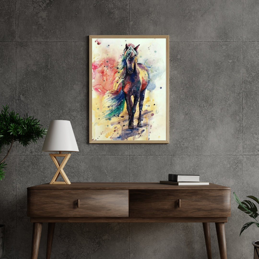 Diamantmaling Flerfarvede Løbende Heste - SEOS Shop ® 