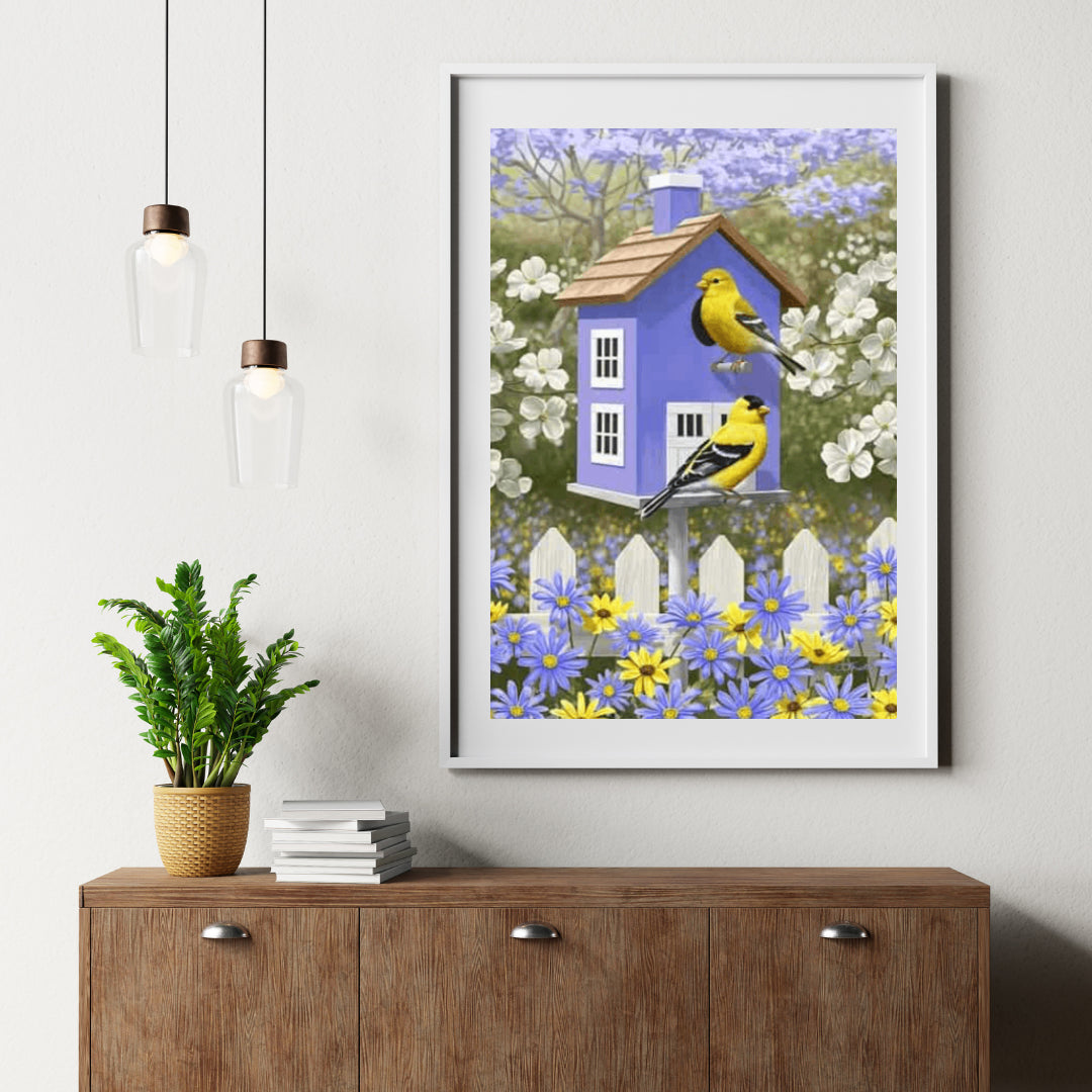 Diamantmaling Fugl i blomsterhave - SEOS Shop ®