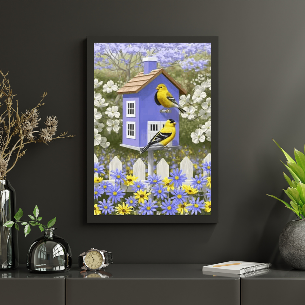 Diamantmaling Fugl i blomsterhave - SEOS Shop ®
