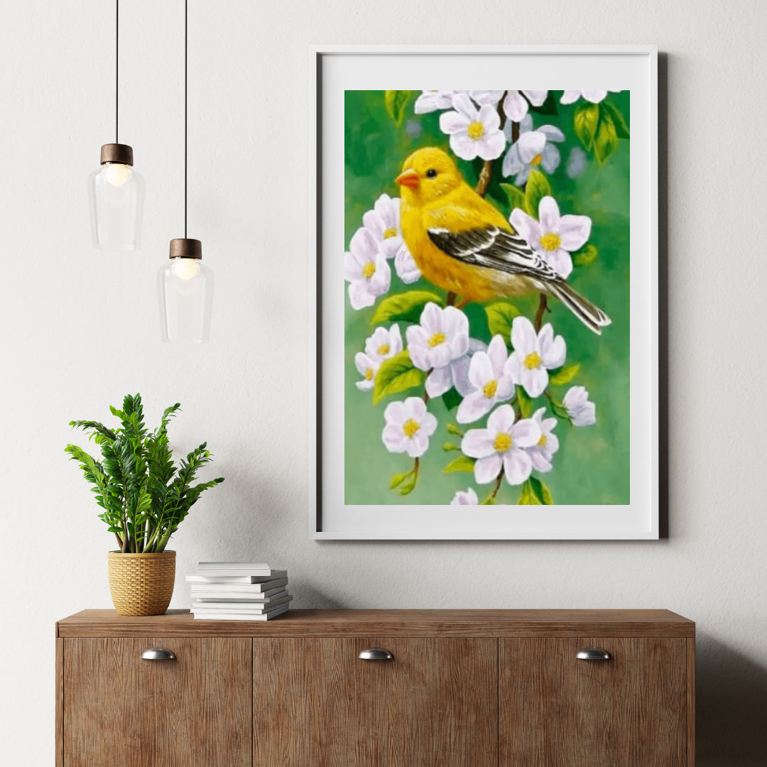 Diamantmaling Fugl med Blomst - SEOS Shop ®