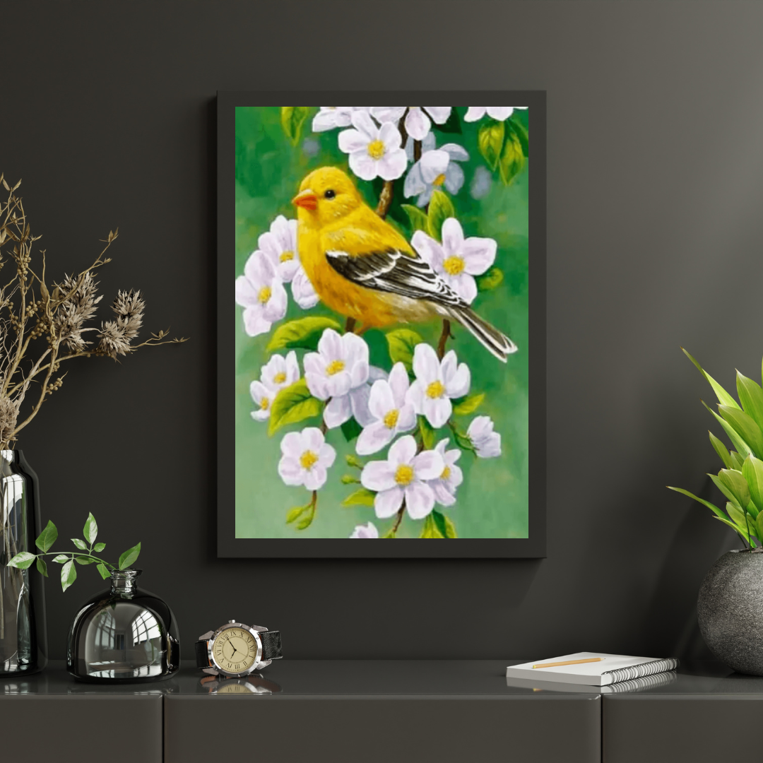 Diamantmaling Fugl med Blomst - SEOS Shop ®