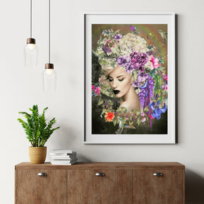 Diamantmaleri Kvinder med blomst og kolibri - SEOS Shop ®