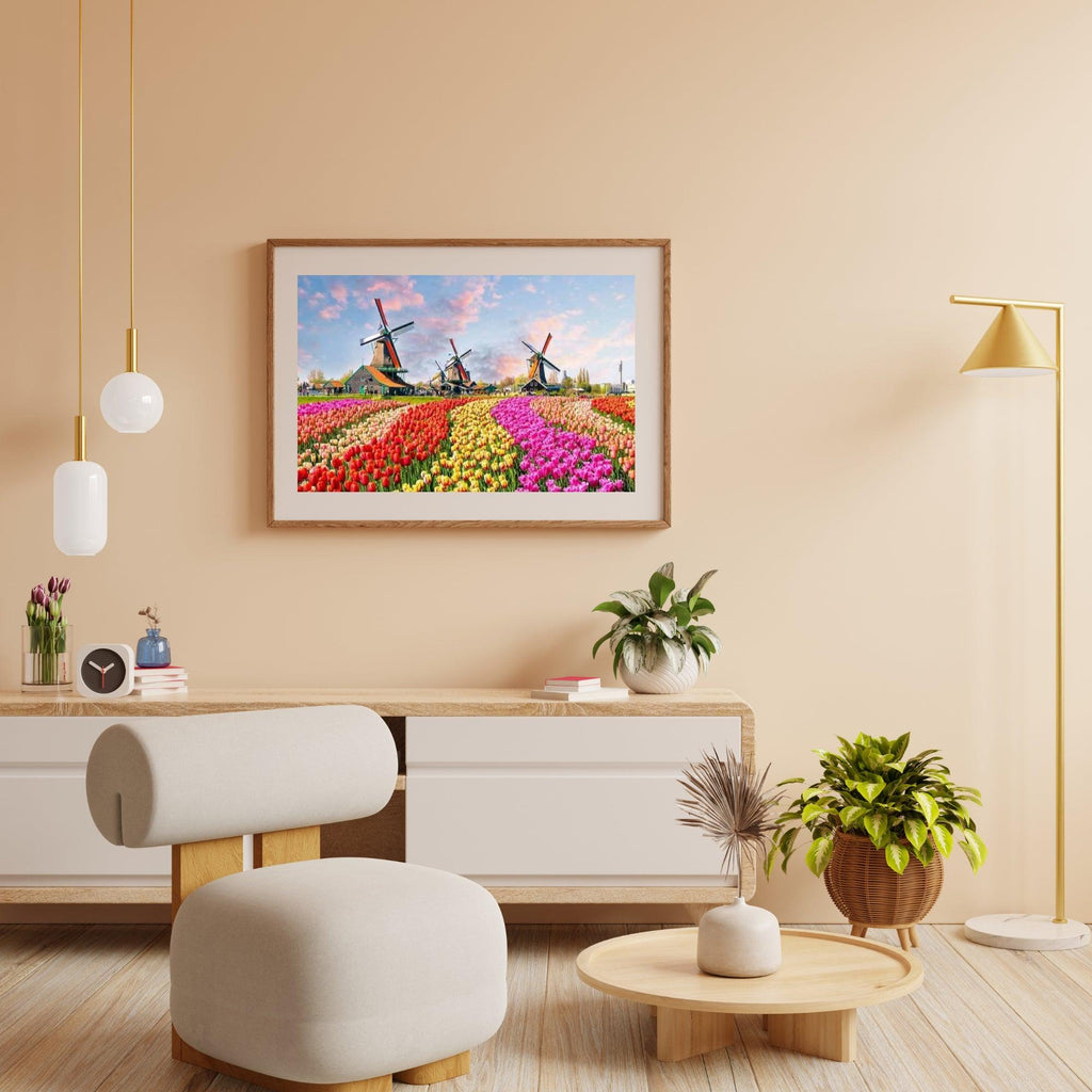 Diamantmaling Vindmøller med hollandske tulipaner - SEOS Shop ®