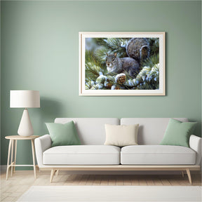 Diamantmaleri Vinter Sød Egern - SEOS Shop ®