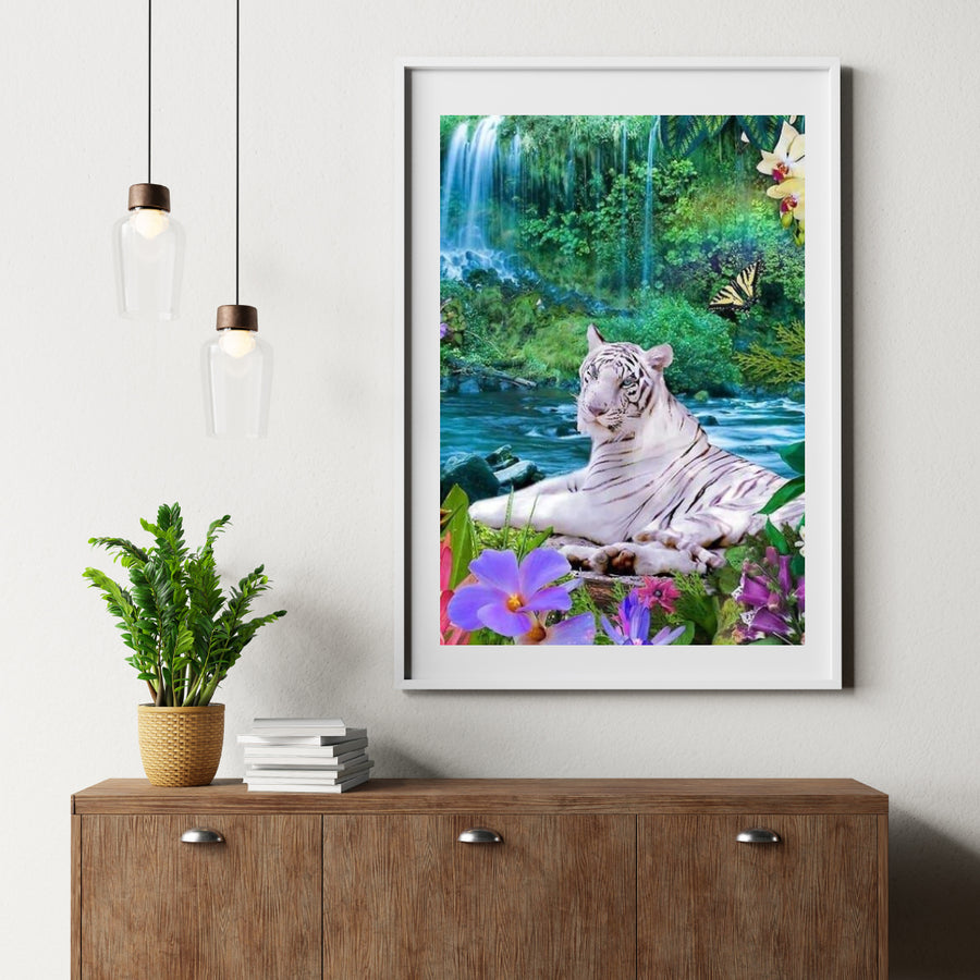 Diamantmaleri Hvid Tiger - SEOS Shop ®