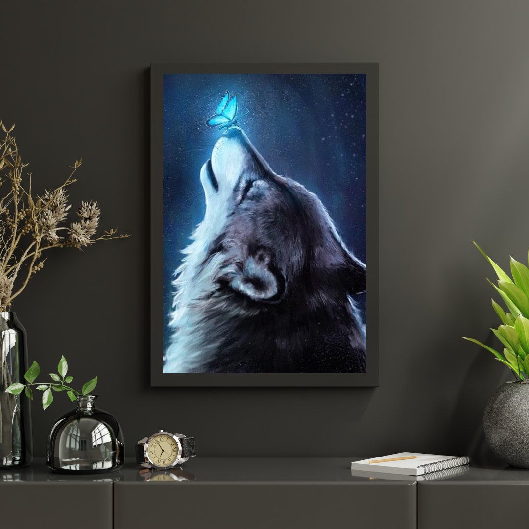 Diamantmaleri Ulv med Sommerfugl - SEOS Shop ®