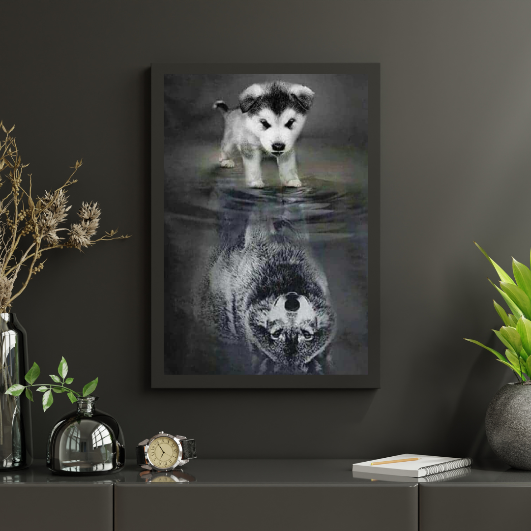 Diamantmaleri Ulveunge i spejlbillede – SEOS Shop ®