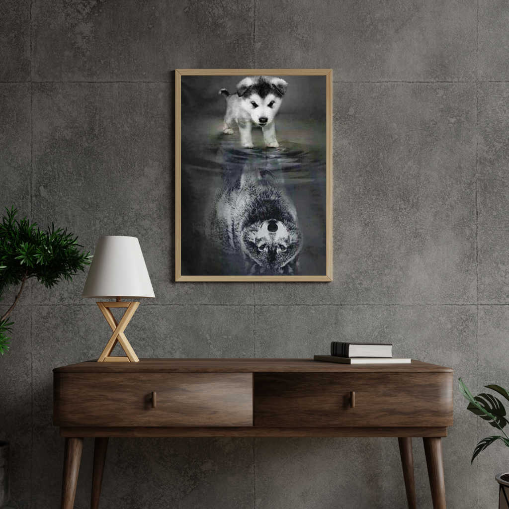Diamantmaleri Ulveunge i spejlbillede – SEOS Shop ®