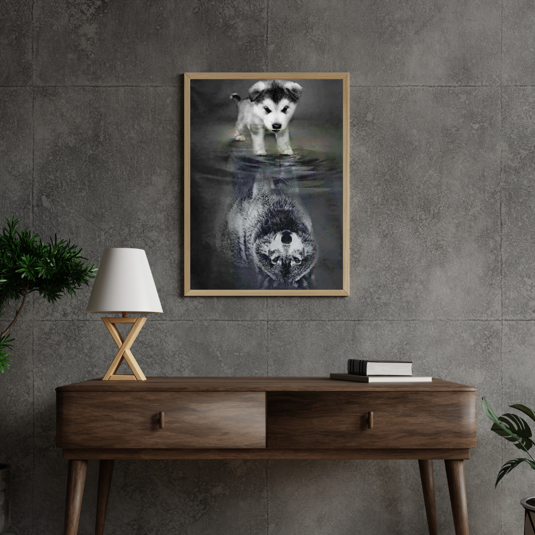Diamantmaleri Ulveunge i spejlbillede – SEOS Shop ®