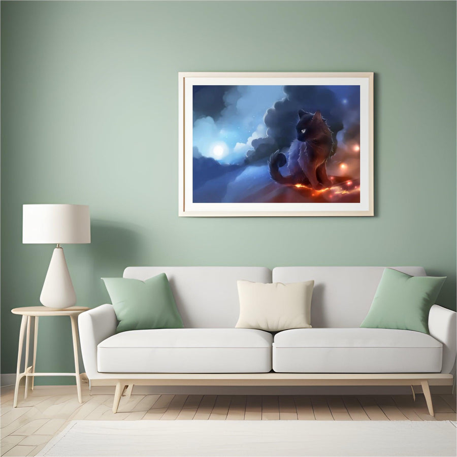 Diamantmaleri Sort Kat med Vulkan - SEOS Shop ®