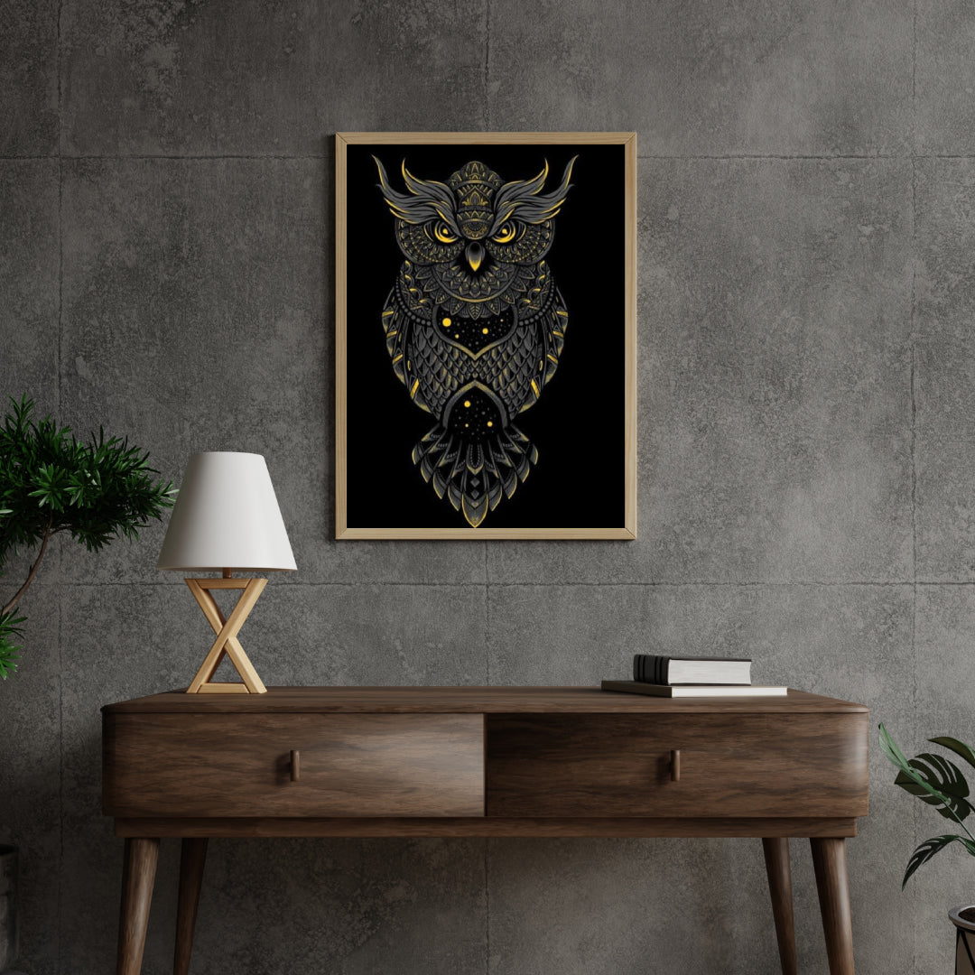 Diamantmaleri Sort og Gul Ugle - SEOS Shop ®