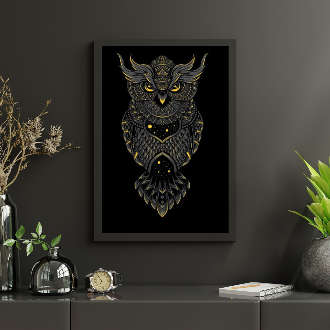 Diamantmaleri Sort og Gul Ugle - SEOS Shop ®