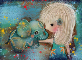 Diamantmaleri Elefant med pige - SEOS Shop®