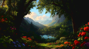 Diamantmaleri - Fortryllet blomsterskov