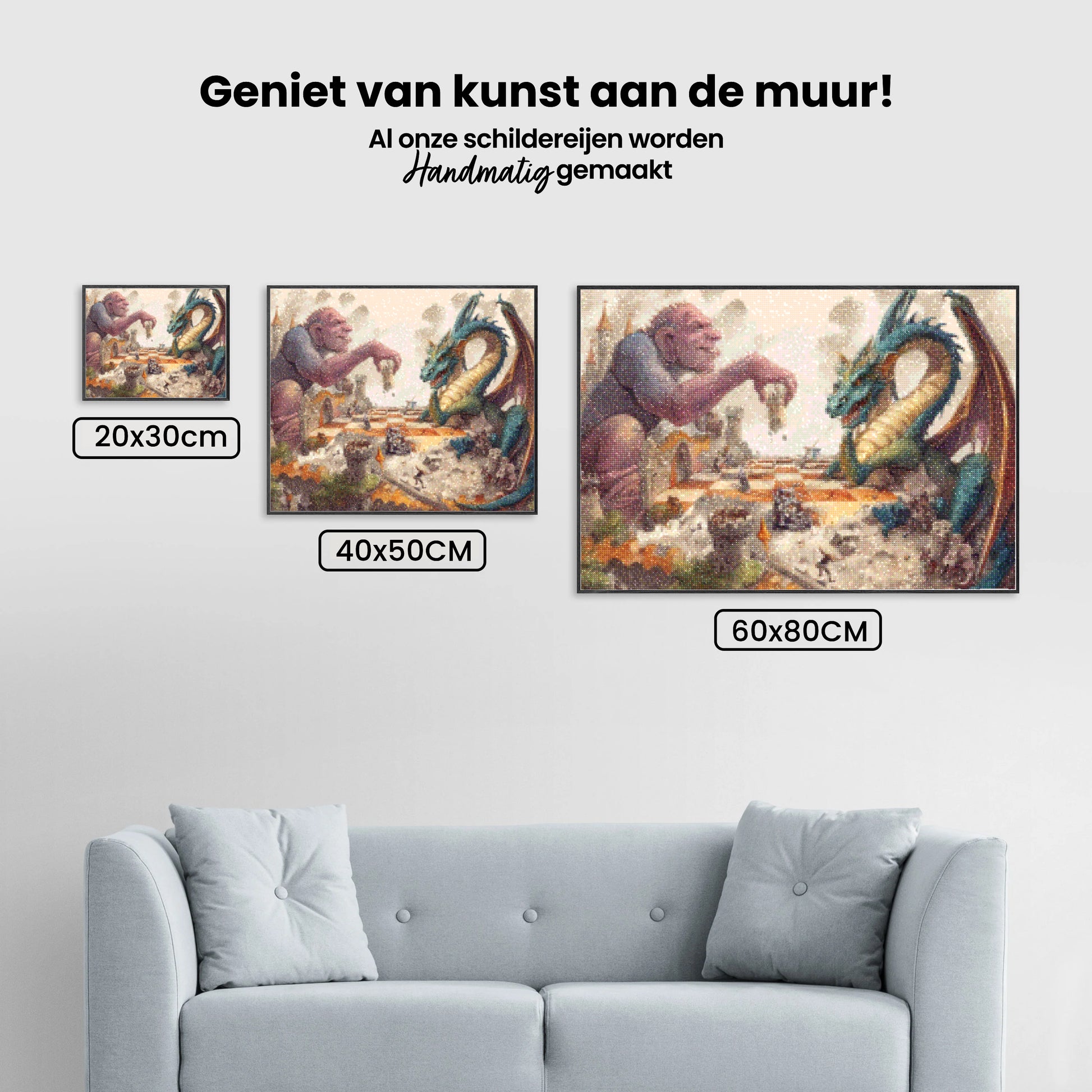 Diamantmaleri - Kæmpe og drage skak - SEOS Shop ®