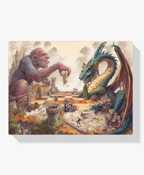 Diamantmaleri - Kæmpe og drage skak - SEOS Shop ®