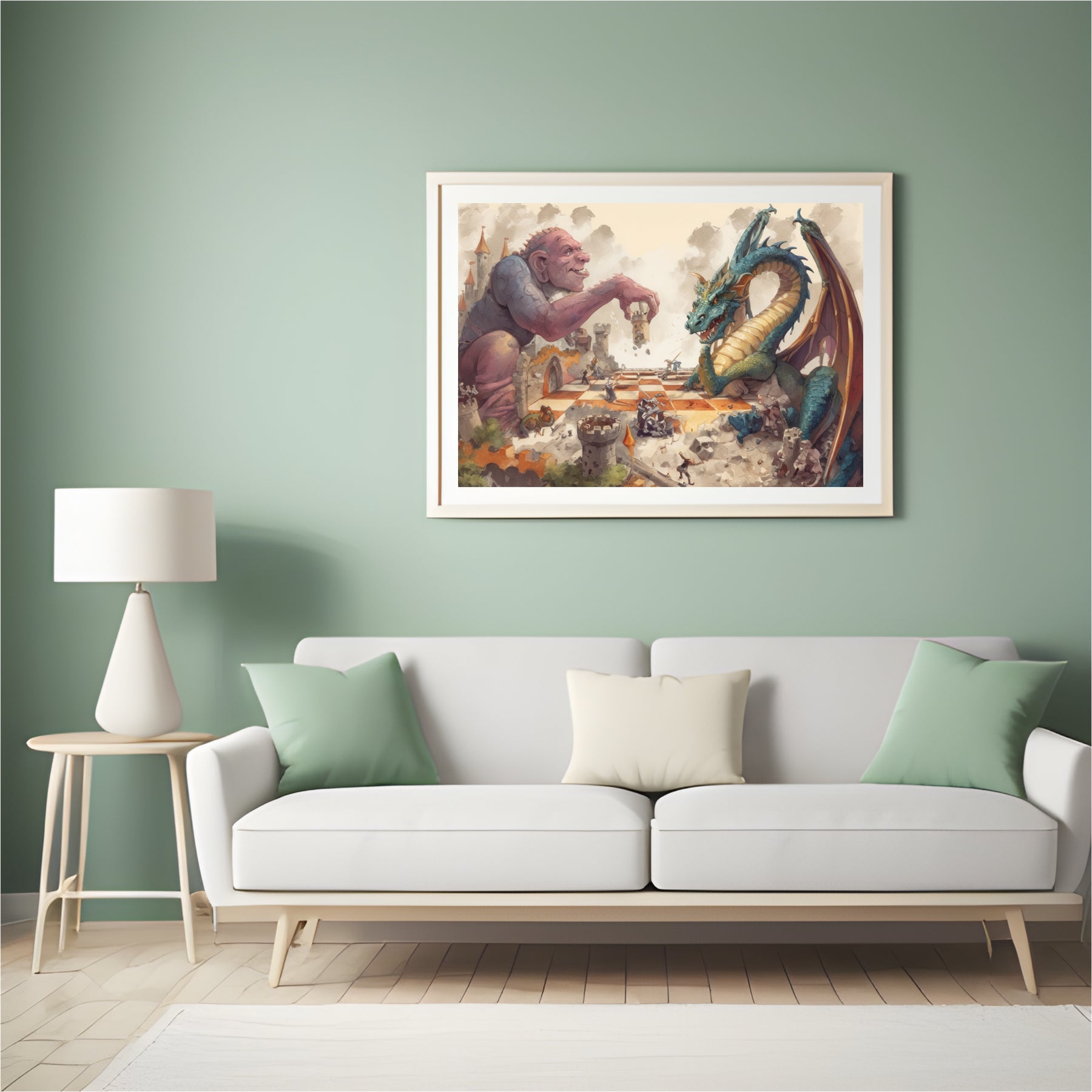 Diamantmaleri - Kæmpe og drage skak - SEOS Shop ®