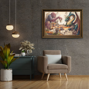 Diamantmaleri - Kæmpe og drage skak - SEOS Shop ®