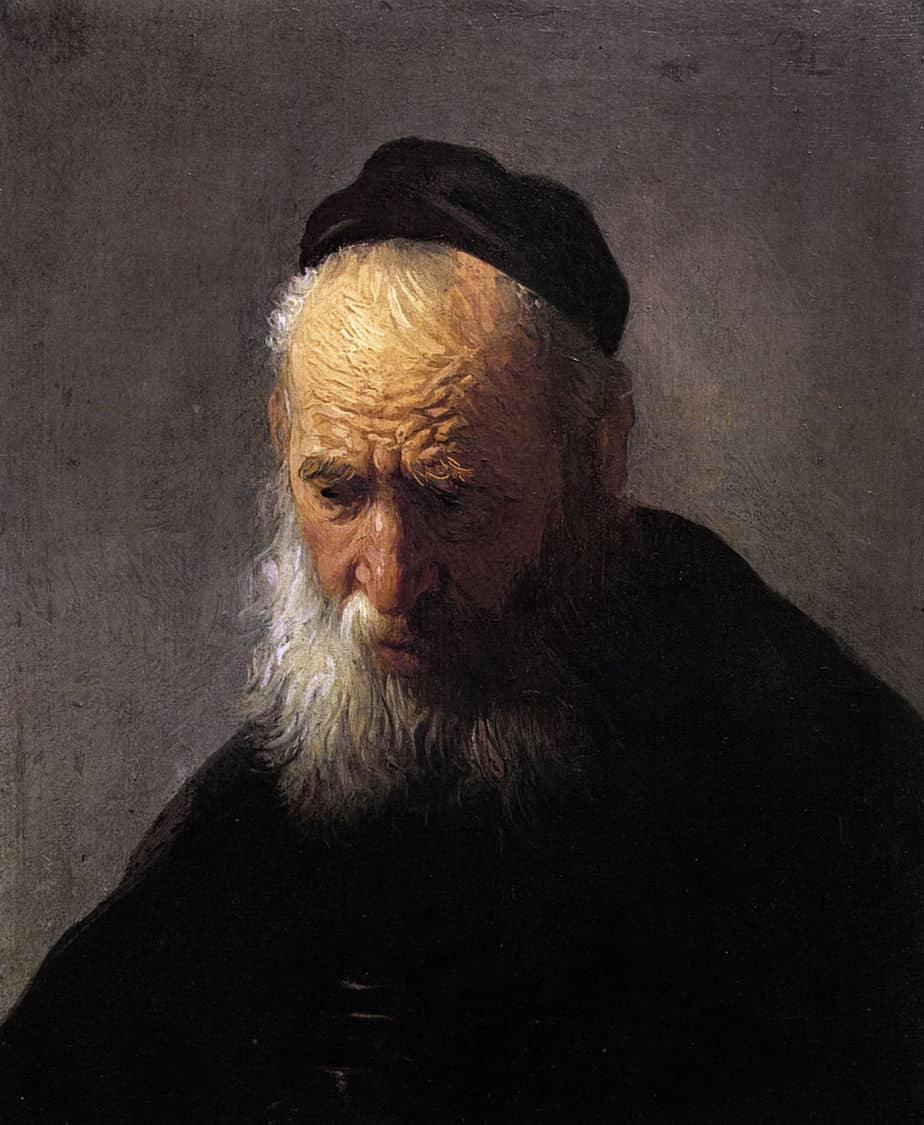 Diamantmaleri Hoved af en gammel mand med kasket, af Rembrandt - SEOS Shop